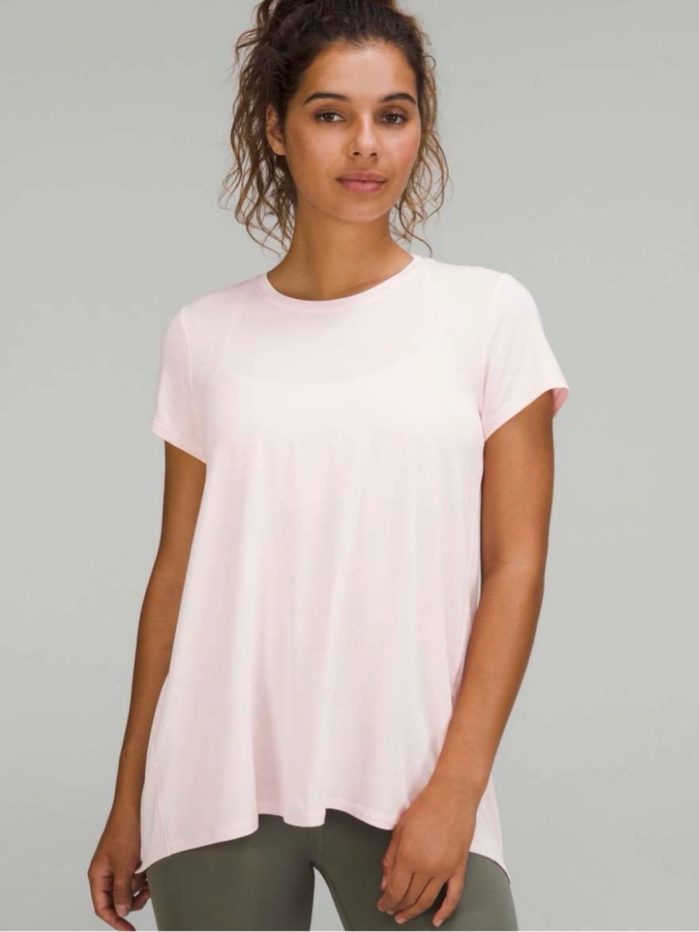 Lululemon Lightweight Split-Back Training T-Shirt Pink Haze Approx Size XL 12-14